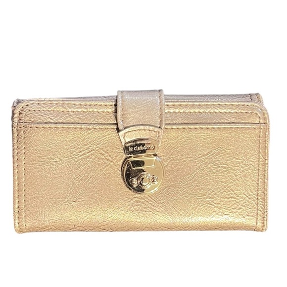 Liz Claiborne Silver Embossed Satchel & Matching Wallet Set - Picture 7 of 11